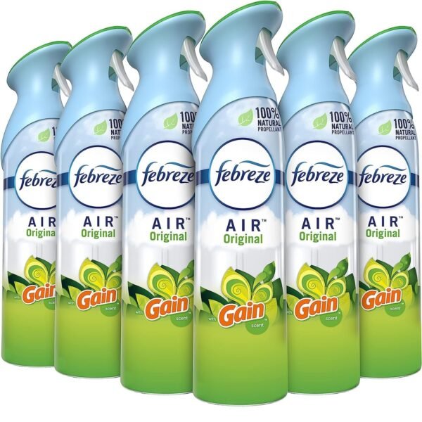 Febreze AIR, Gain Original, 8.8 oz Aerosol Spray, 6/Carton (96252)