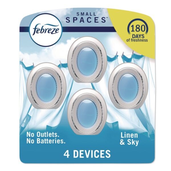 Febreze smallSPACES, Linen and Sky, 0.25 oz, 4/Pack (2572)