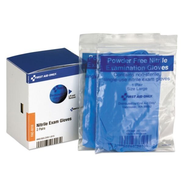 First Aid Only SmartCompliance Nitrile Lightweight Gloves, One Size, 2/Box (FAE6018)