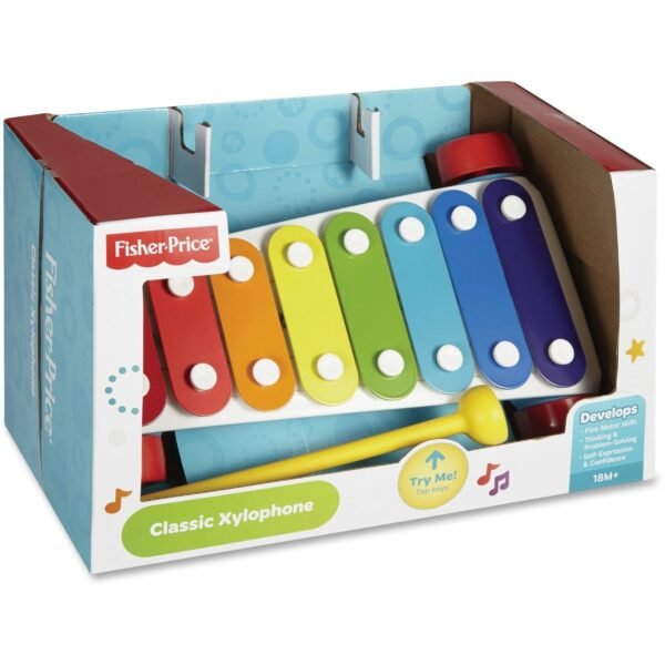 Fisher-Price Classic Xylophone Fun, Music - Creativity, Sensory, Fine Motor, Eye-hand Coordination Skill Learning - Infant (CMY09)