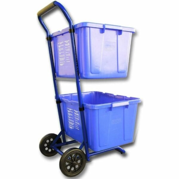 Five Star Products Recycling Cart for Bin 400 lb Capacity - Steel - 16.50" Width x 44" Depth x 26" Height - Blue - 1 Each (C006)