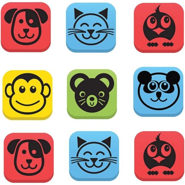 Flipside Products Flipside Student Animal Whiteboard Eraser Set Assorted - Square - EVA Foam - 2" Width x 2" Height x 2" Length - 12 / Pack - Magnetic (35020)