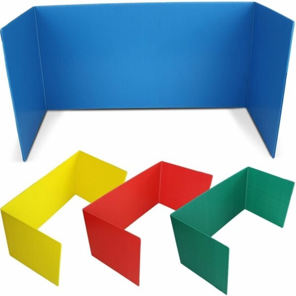 Flipside Products Flipside Tri-fold StudyCarrel 12" Height x 48" Width x 1.10" Length - Assorted - Plastic - 12 / Pack (19279)
