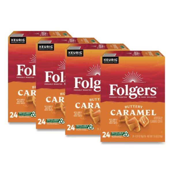 Folgers Buttery Caramel Coffee K-Cups, 96/Carton (6680CT)