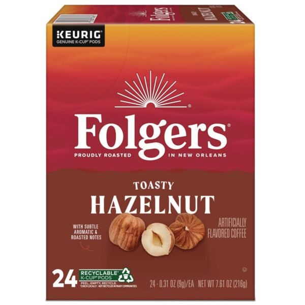 Folgers Toasty Hazelnut Coffee K-Cups, 24/Box (0162)