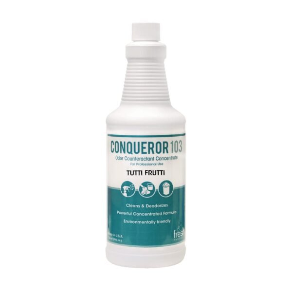 Fresh Products Conqueror 103 Odor Counteractant Concentrate, Tutti-Frutti, 32 oz Bottle, 12/Carton (1232WBTU)