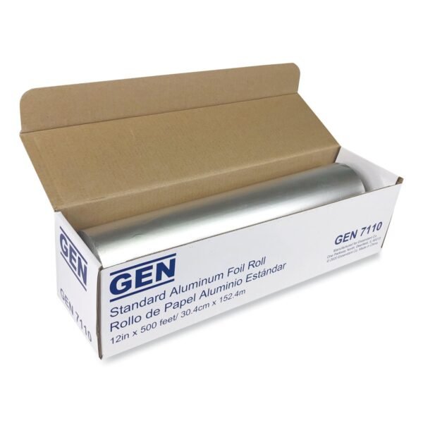 GEN Standard Aluminum Foil Roll, 12" x 500 ft, 6 Rolls/Carton (GEN7110CT)