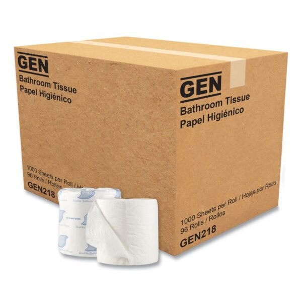 GEN® Standard Toilet Paper, 1-Ply, 1,000 Sheets, 96 Rolls (GEN218)