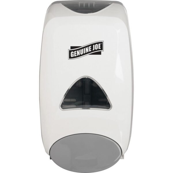 Genuine Joe 1250 ml Foam Soap Dispenser Manual - 1.32 quart Capacity - Site Window, Soft Push, Sanitary-sealed, Refillable - White - 1 Each (GJO10495)