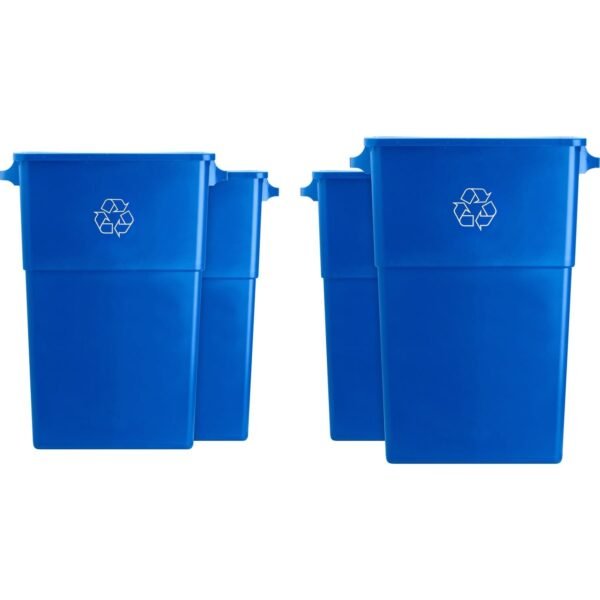 Genuine Joe 23 Gallon Recycling Container 23 gal Capacity - Rectangular - 30" Height x 22.5" Width x 11" Depth - Blue, White - 4 / Carton (GJO57258CT)