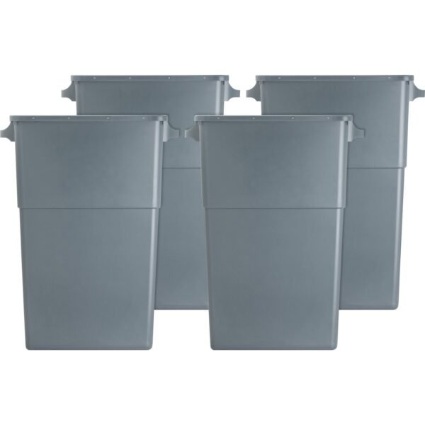Genuine Joe 23-gallon Space-Saving Waste Container 23 gal Capacity - Rectangular - Handle - 30" Height x 20" Width x 11" Depth - Gray - 4 / Carton (GJO60465CT)