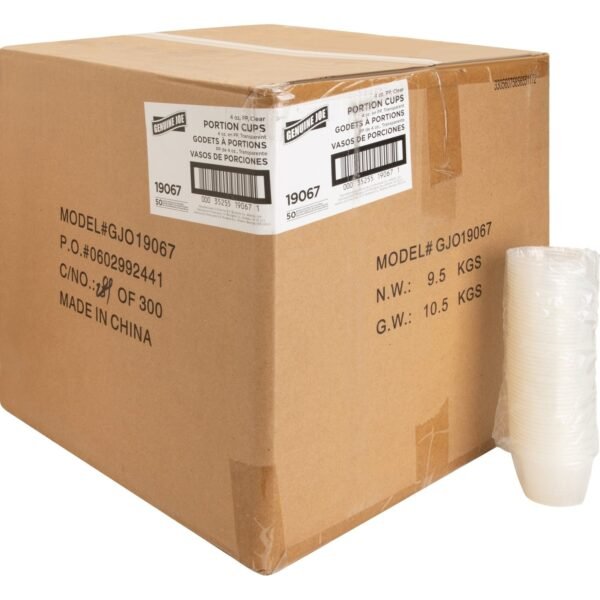 Genuine Joe 4 oz Portion Cups 4 fl oz - Clear - Polystyrene - Beverage, Sauce - 50/Bag - 50 / Carton (GJO19067)