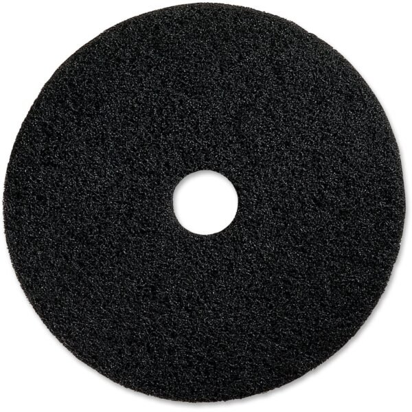 Genuine Joe Black Floor Stripping Pad 16" Diameter x 1" Thickness - Floor, Stripping - 175 rpm to 350 rpm Speed Supported - Heavy Duty, Dirt Remover, Flexible, Long Lasting,...