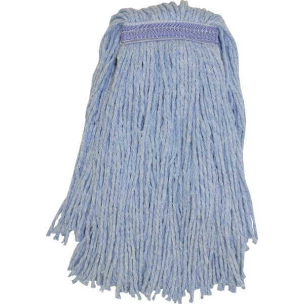 Genuine Joe Blended Yarn Mophead #24 - Stain Resistant, Cut Ends, Durable, Narrow Headband - Yarn - Blue - 1 Each (GJON24B1B)