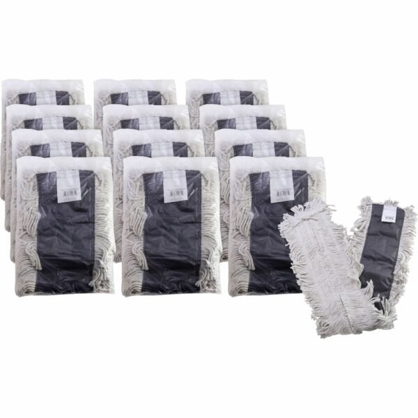 Genuine Joe Disposable Dust Mop Refill 5" Width x 48" Length - Disposable, Looped Ends, Fray Resistant, 4-ply, Quick Drying, Durable, Absorbent, 4-ply Yarn - Cotton, Synthetic -...