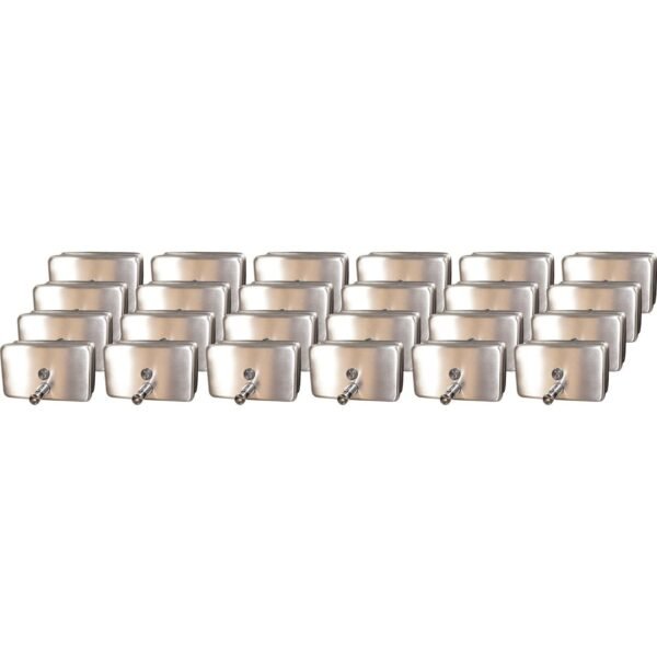 Genuine Joe Horizontal Soap Dispenser Manual - 1.25 quart Capacity - Stainless Steel - 24 / Carton (GJO85146CT)