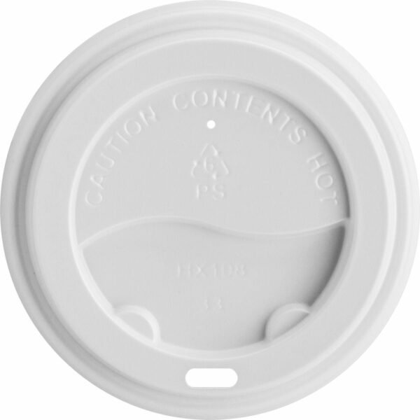 Genuine Joe Hot Cup Protective Lids Polystyrene - White - 50 / Pack (GJO11259)