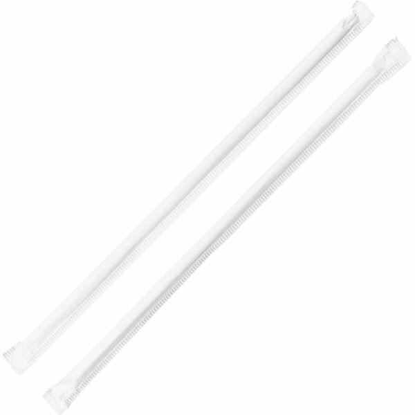 Genuine Joe Jumbo Translucent Straight Straws 7.8" Length - Clear - 500 / Box (GJO58925)