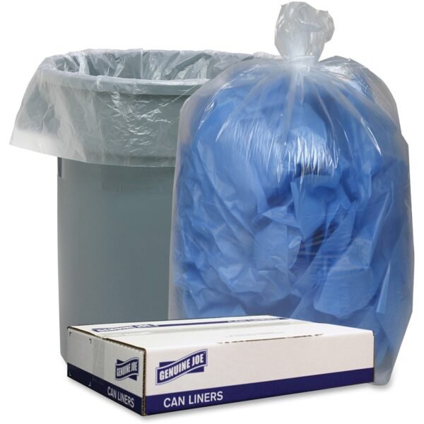 Genuine Joe Low Density Can Liners 56 gal Capacity - 47" Length x 43" Width x 1.40 mil (36 Micron) Thickness - Low Density - Clear - Recycled - 100 / Carton (GJO29132)