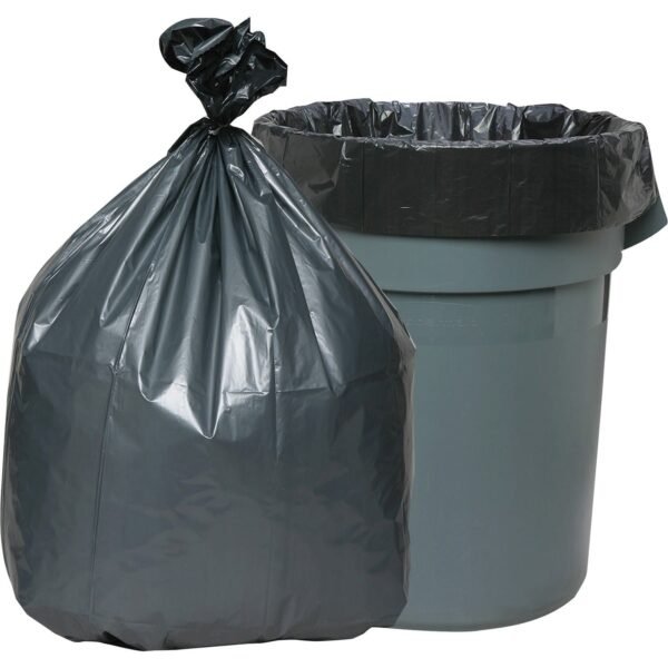 Genuine Joe Maximum Strength Trash Can Liner Extra Large Size - 60 gal Capacity - 56" Length x 39" Width x 1.55 mil (39 Micron) Thickness - Low Density - Silver - Plastic Resin...