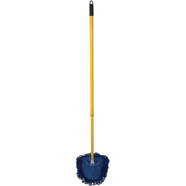 Genuine Joe Microfiber Wedge Complete Mop MicroFiber Head - Telescopic Handle - Blue - 1 Each (GJO03123)