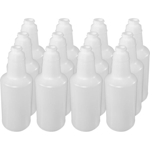 Genuine Joe Plastic Bottle with Graduations Suitable For Cleaning - Lightweight, Durable, Graduated - Translucent - 12 / Carton (GJO85126)