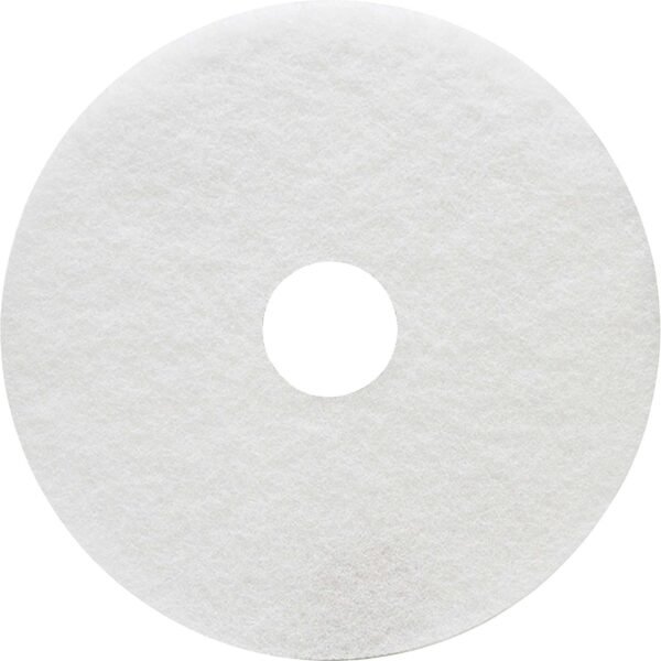 Genuine Joe Polishing Floor Pad 5/Carton - Round x 14" Diameter - Polishing - 175 rpm to 800 rpm Speed Supported - Durable, Long Lasting, Resilient, Non-abrasive - Fiber - White...