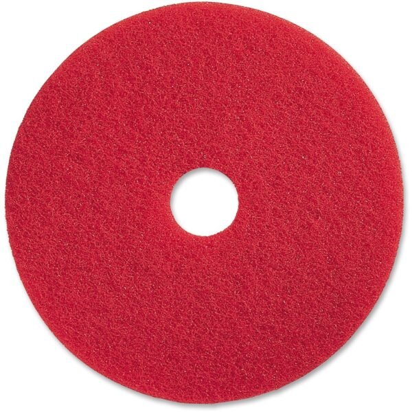Genuine Joe Red Buffing Floor Pad 19" Diameter x 1" Thickness - Buffing, Scrubbing, Floor - 175 rpm to 350 rpm Speed Supported - Flexible, Resilient, Rotate, Dirt Remover -...