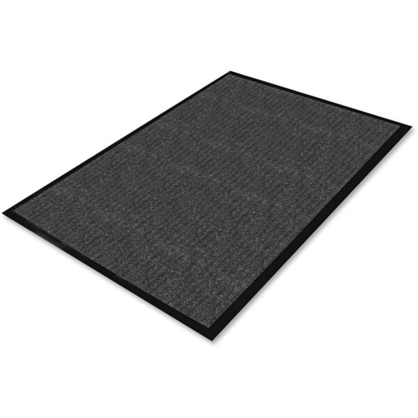 Genuine Joe Ribbed Indoor Wiper Mat Warehouse, Hotel, Indoor - 60" Length x 36" Width - Polypropylene, Vinyl - Charcoal - 1 Each (GJO55351)