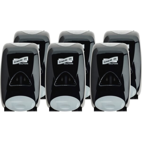 Genuine Joe Solutions Soap Dispenser Manual - 1.32 quart Capacity - Black - 6 / Carton (GJO98206CT)
