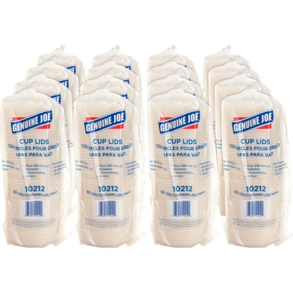 Genuine Joe Vented Hot Cup Lid Polystyrene - White - 50/Pack - 20 / Carton (GJO10212CT)