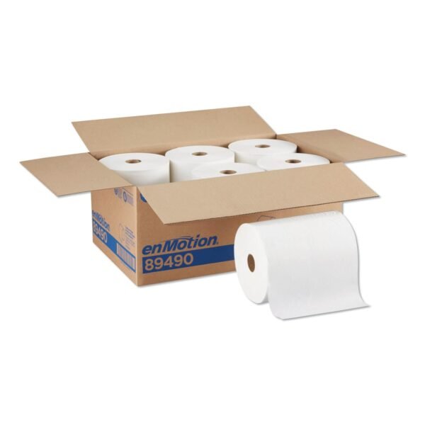 Georgia Pacific Professional EnMotion Paper Towel High Capacity Rolls, 1-Ply, 10" x 800 ft, White, 6 Rolls/Carton (89490)