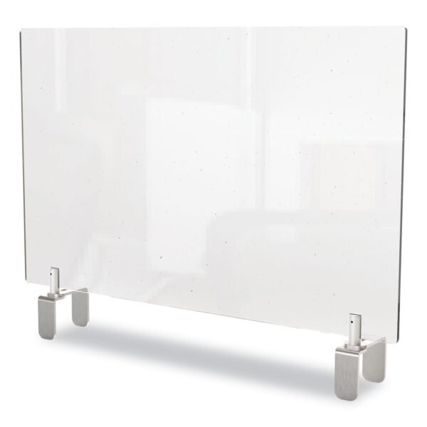 Ghent Clear Partition Extender with Attached Clamp, 29 x 3.88 x 30, Thermoplastic Sheeting (PEC3029A)