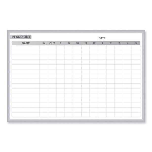 Ghent In/Out Magnetic Whiteboard, 48.5 x 36.5, White/Gray Surface, Satin Aluminum Frame (GRPM301E34)