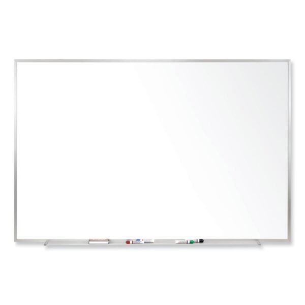 Ghent Magnetic Porcelain Whiteboard with Satin Aluminum Frame, 120.5 x 48.5, White Surface (M14104)