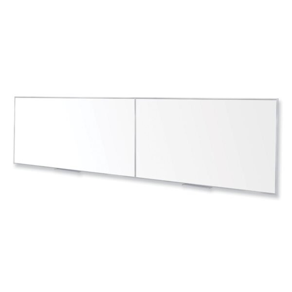 Ghent Magnetic Porcelain Whiteboard with Satin Aluminum Frame, 193 x 48.5, White Surface (M14164)