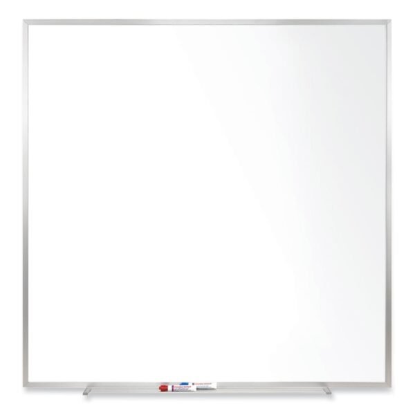 Ghent Magnetic Porcelain Whiteboard with Satin Aluminum Frame, 48.5 x 48.5, White Surface (M1444)