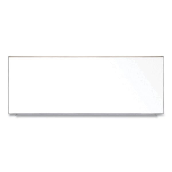 Ghent Magnetic Porcelain Whiteboard with Satin Aluminum Frame and Map Rail, 144.59 x 60.47, White Surface (M1P5121M)