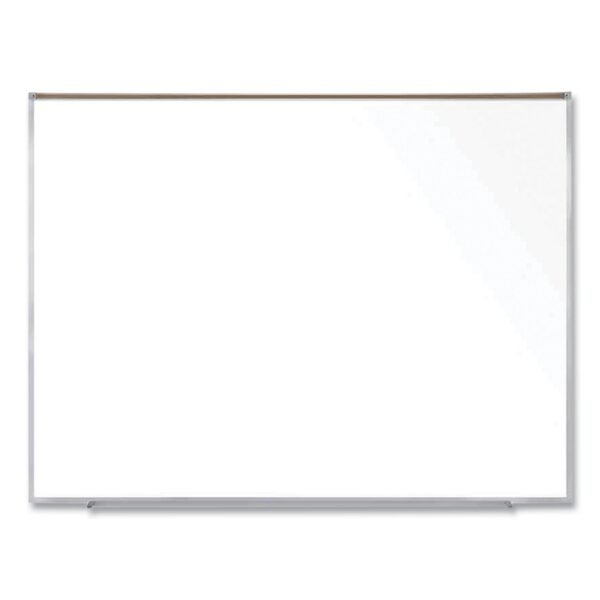 Ghent Magnetic Porcelain Whiteboard with Satin Aluminum Frame and Map Rail, 72.5 x 60.47, White Surface (M1P561M)