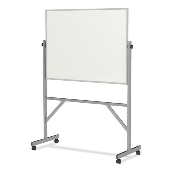 Ghent Reversible Magnetic Porcelain Whiteboard, Satin Aluminum Frame, 53.25 x 72.25, White Surface (ARM1M134)