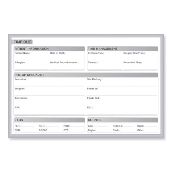 Ghent Time Out Magnetic Whiteboard, 36 x 24, White/Gray Surface, Satin Aluminum Frame (GRPM312T23)