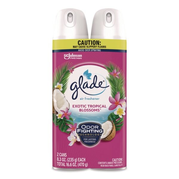 Glade Air Freshener, Exotic Tropical Blossoms, 8.3 oz Can, 2/Pack (346580PK)