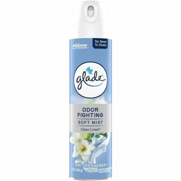 Glade Air Freshener Spray Spray - 8 fl oz (0.3 quart) - Clean Linen - Odor Neutralizer, Long Lasting, Phthalate-free, Paraben-free - 6 / Carton (377341CT)