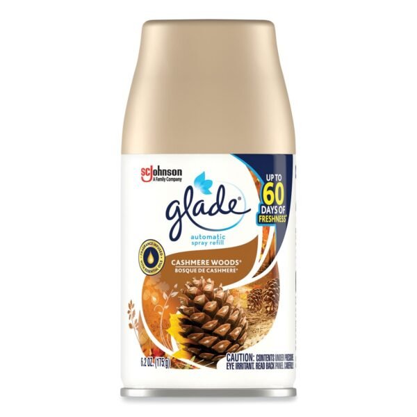 Glade Automatic Air Freshener, Cashmere Woods, 6.2 oz, 4/Carton (344757)