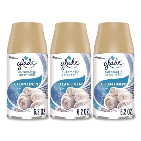 Glade Automatic Air Freshener Refill, Clean Linen, 6.2 oz Can, 3/Pack (375632)