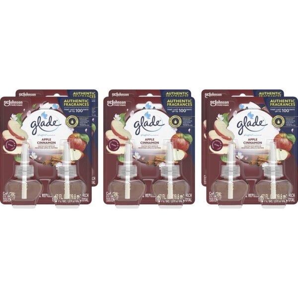 Glade PlugIns Apple Cinnamon Oil Refill Oil - 1.3 fl oz (0 quart) - Apple Cinnamon - 30 Day - 2 / Pack - 6 / Carton - Long Lasting (315104CT)