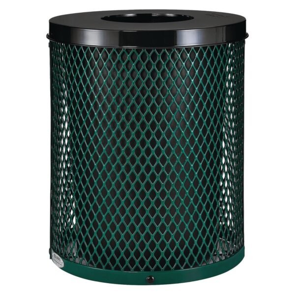Global Industrial Outdoor Diamond Steel Trash Can, 36 gal, Green (261924GN)