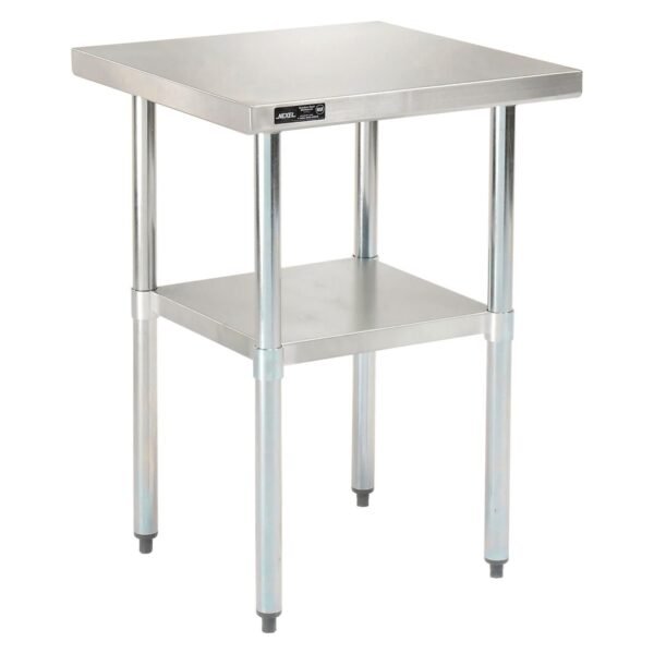 Global Industrial Work Table with Undershelf, Square, 30 x 30 x 35, Silver Top, Silver Base/Legs (493596)