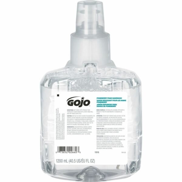 Gojo® LTX-12 Pomeberry Foam Handwash Refill Pomeberry Scent - 1.27 quart - Bottle Dispenser - Hand - Moisturizing - Light Blue - Bio-based, Rich Lather, Eco-friendly - 1 Each...
