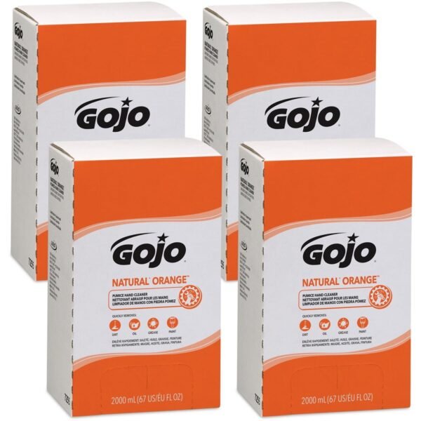 Gojo® Natural Orange Pumice Hand Cleaner Refill Orange Citrus Scent - 2.11 quart - Dirt Remover, Grease Remover, Soilage Remover - Hand - Gray - 4 / Carton (725504)